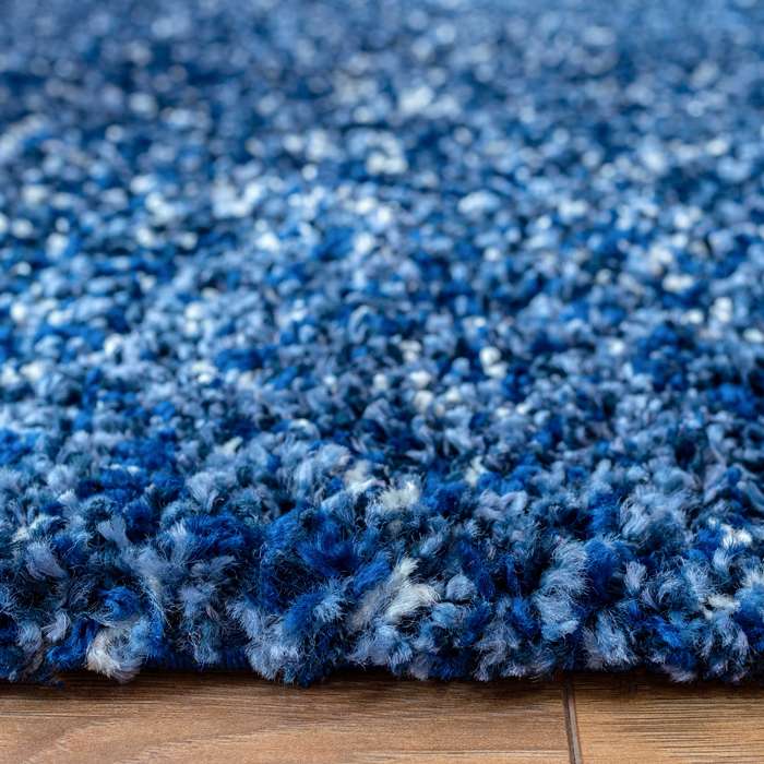 Navy Mottled Shaggy Hall Runner Rug