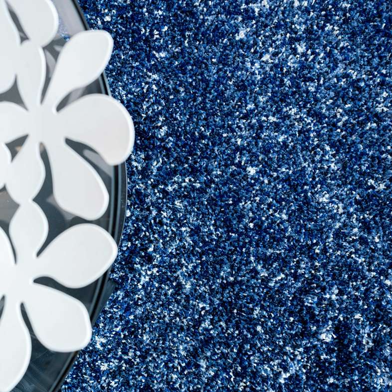 Navy Mottled Shaggy Hall Runner Rug