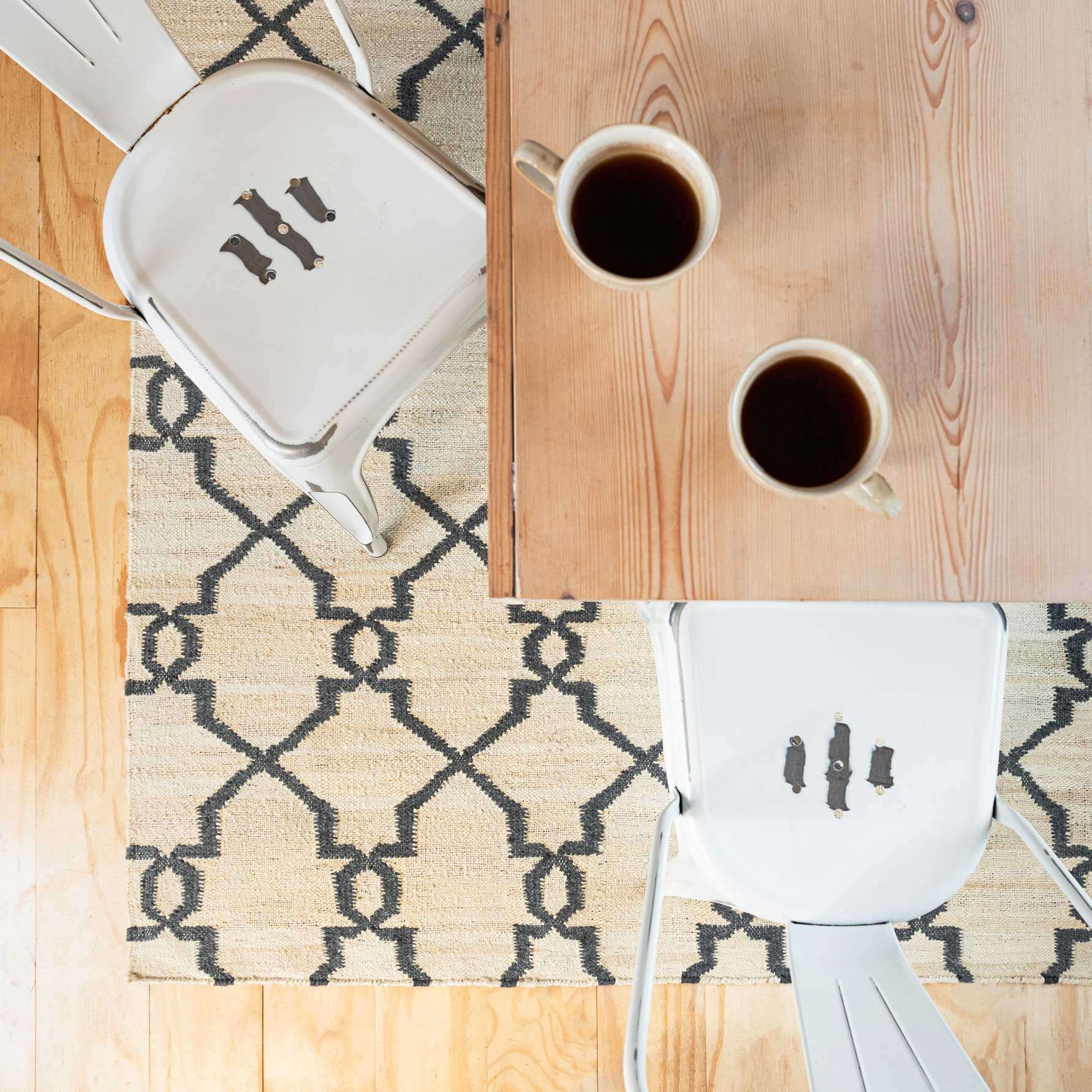 Cream Trellis Natural Jute Area Rug - Trellis