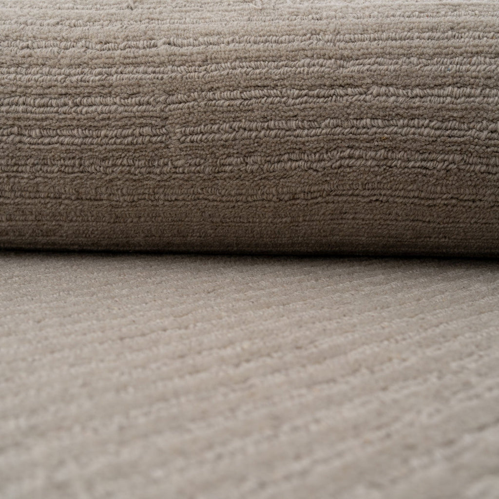 Grey Bordered Wool Rug - Olann Grey