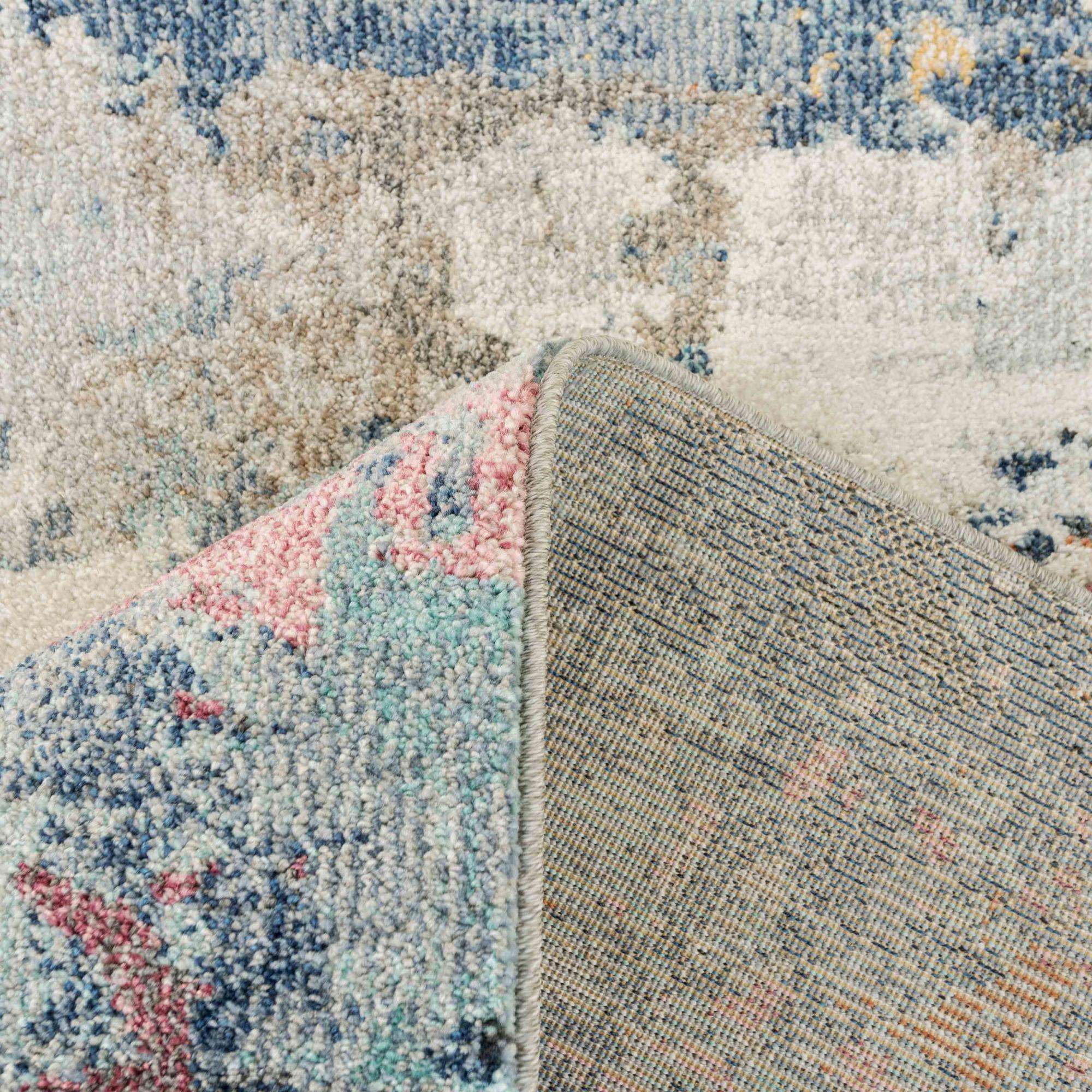 Soft Abstract Distressed Multicolour Hall Runner Rug
