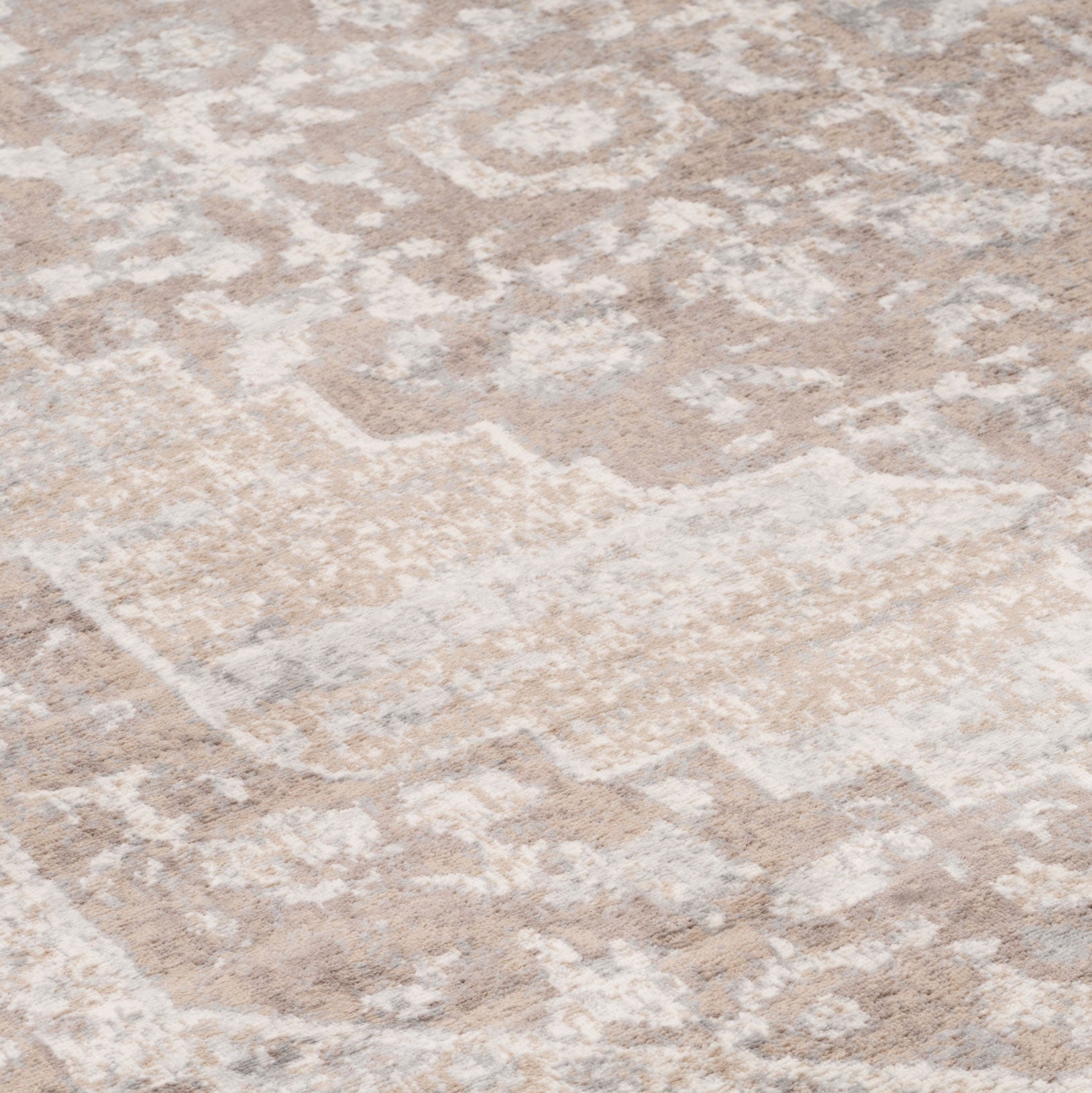 Traditional Distressed Chic Beige Area Rug