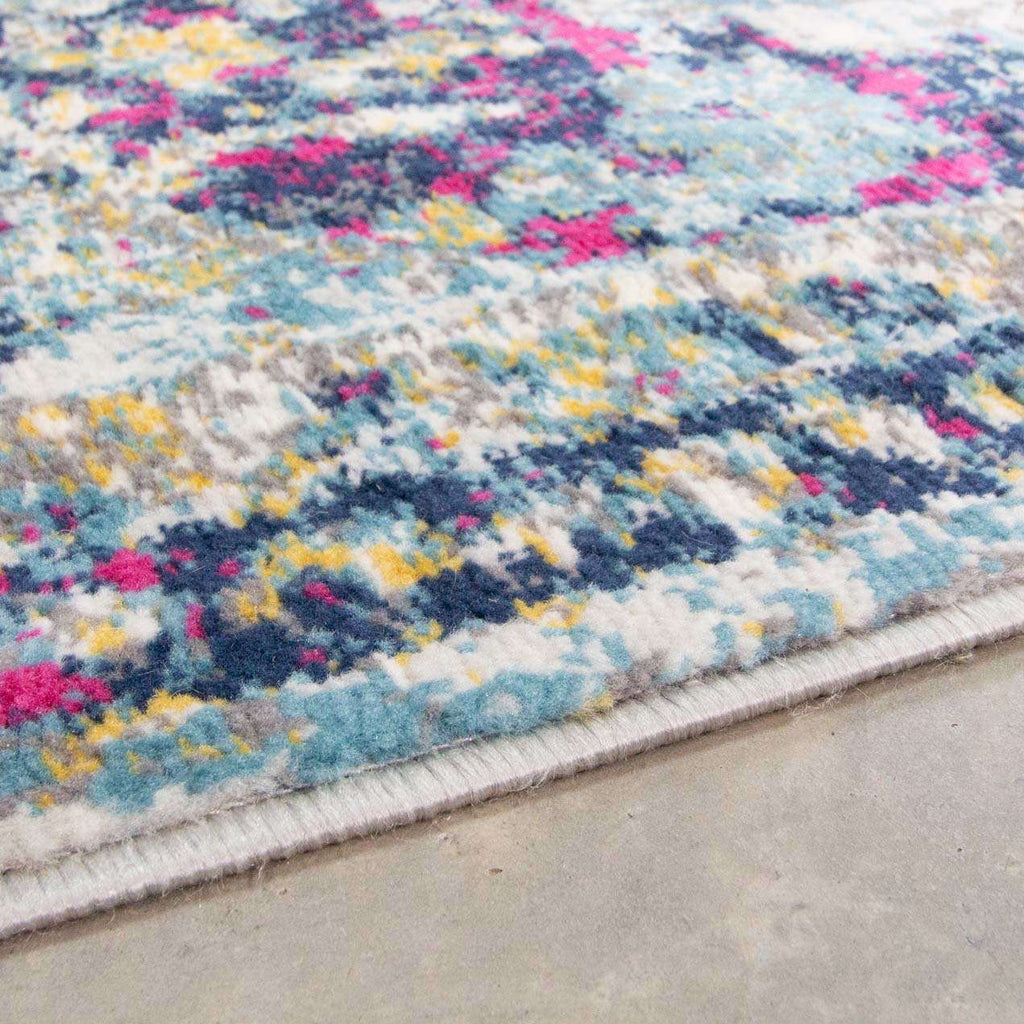 Faded Distressed Colourful Oriental Pattern Rug - Demelza