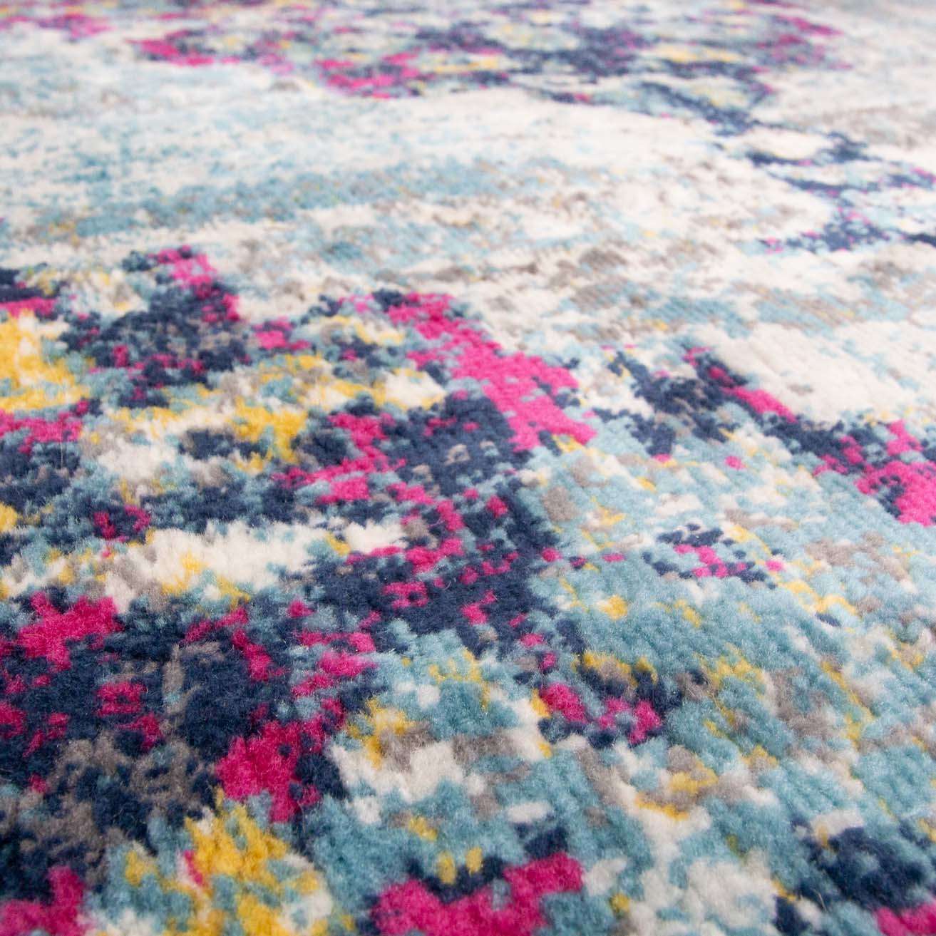 Faded Distressed Colourful Oriental Pattern Rug - Demelza