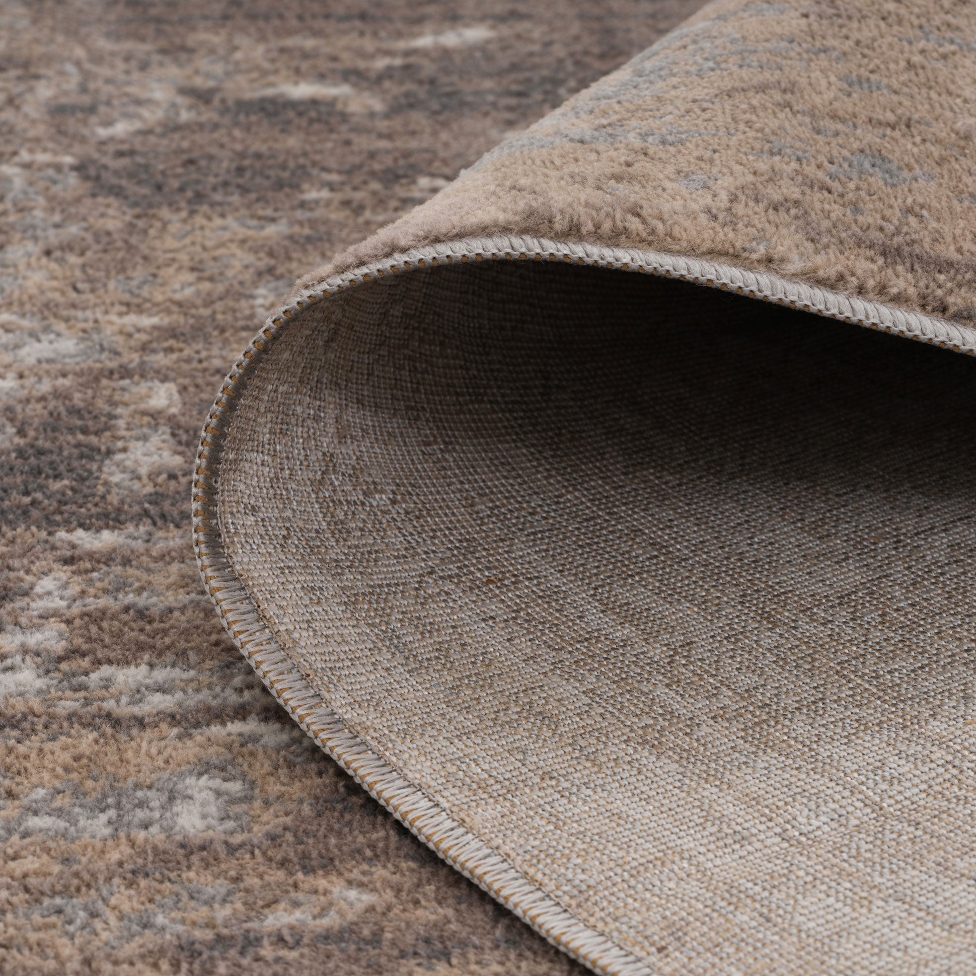 Beige Grey Distressed Runner Rug