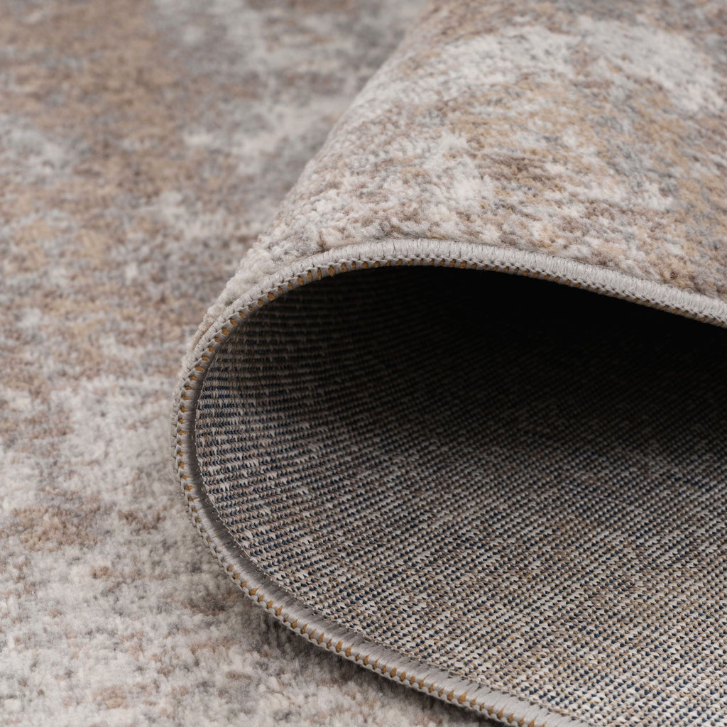 Beige Abstract Runner Rug