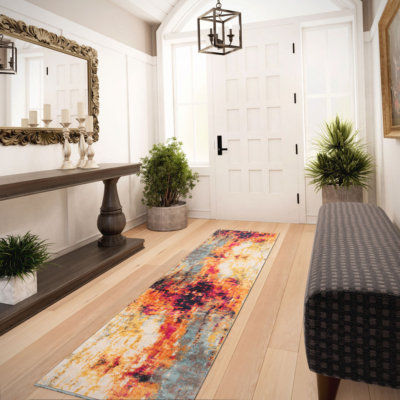 Colourful Paint Abstract Area Rug