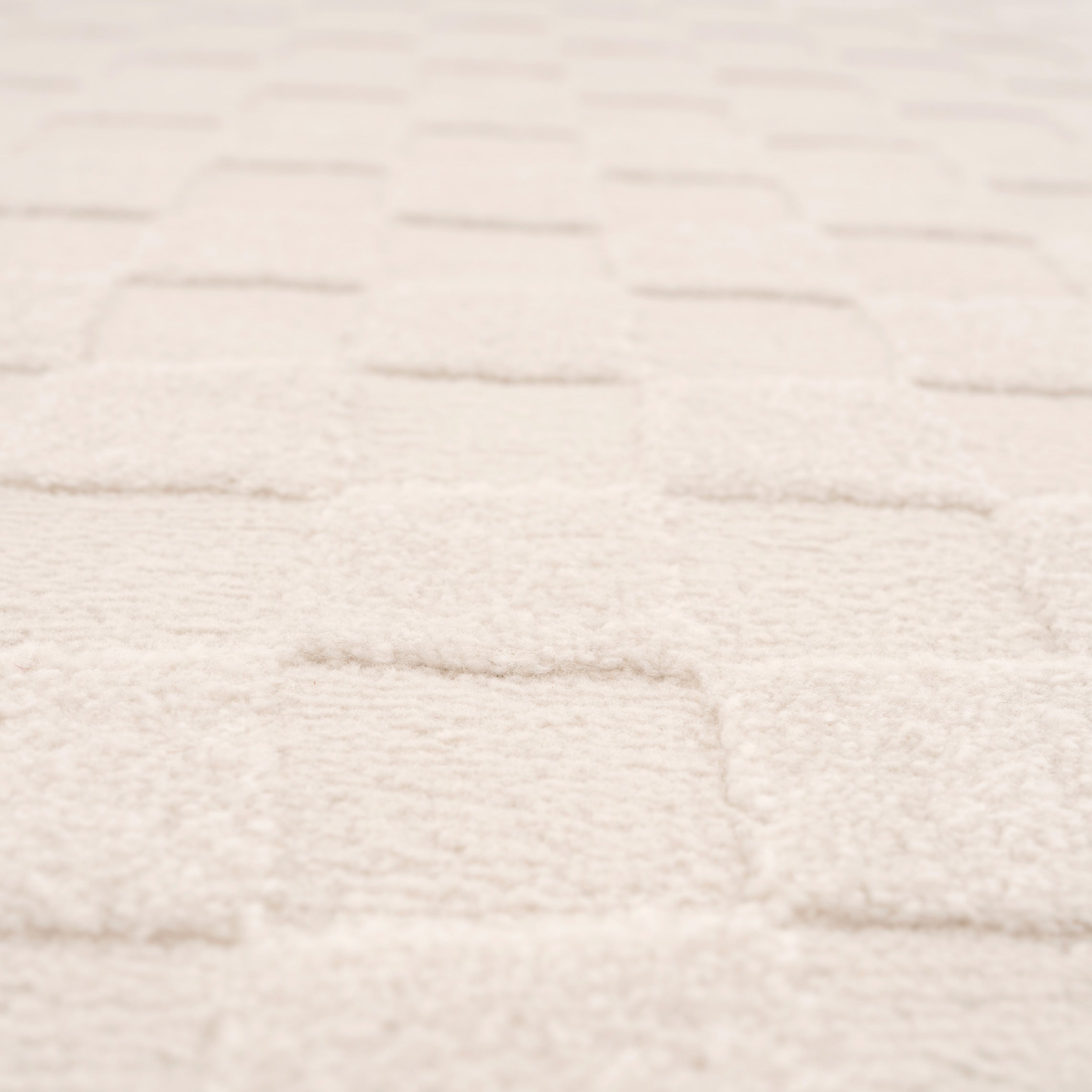 Soft Natural Cream Retro Checkerboard Rug - Liv