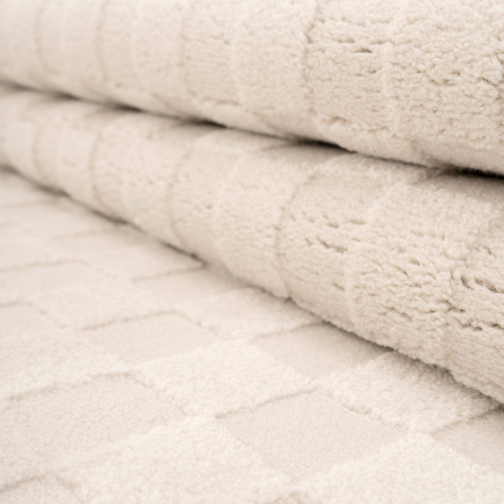 Soft Natural Cream Retro Checkerboard Rug - Liv