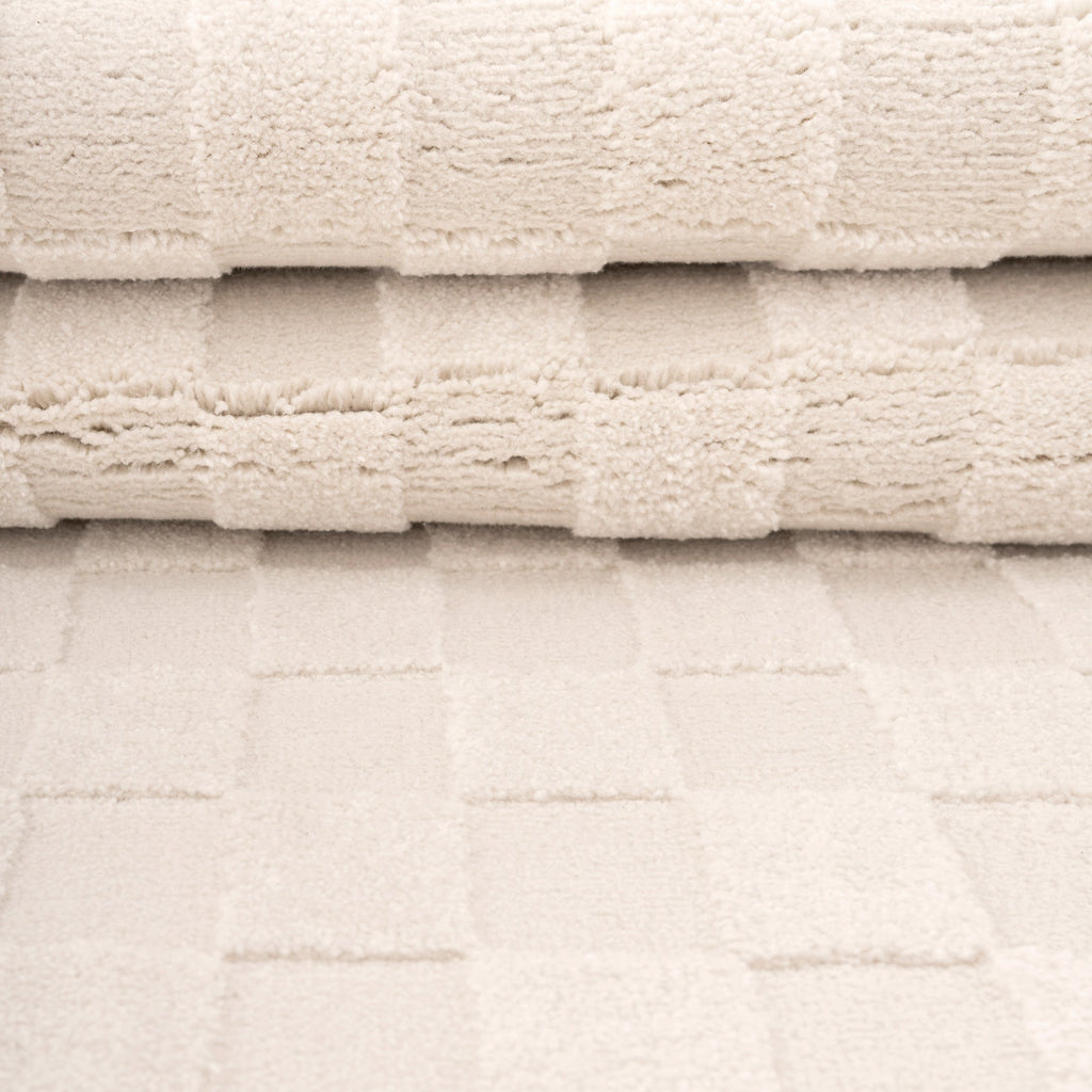 Soft Natural Cream Retro Checkerboard Rug - Liv