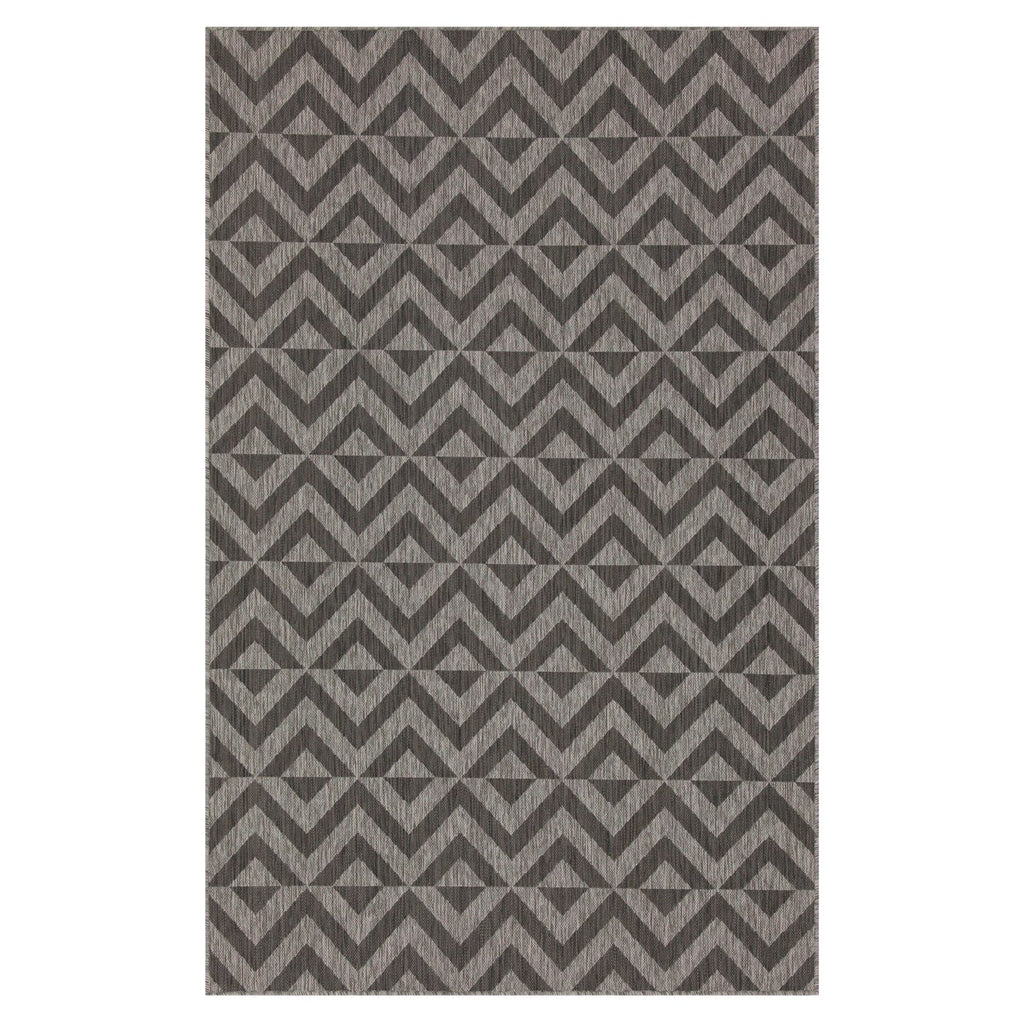 Charcoal Geometric Indoor Outdoor Rug - Rapture