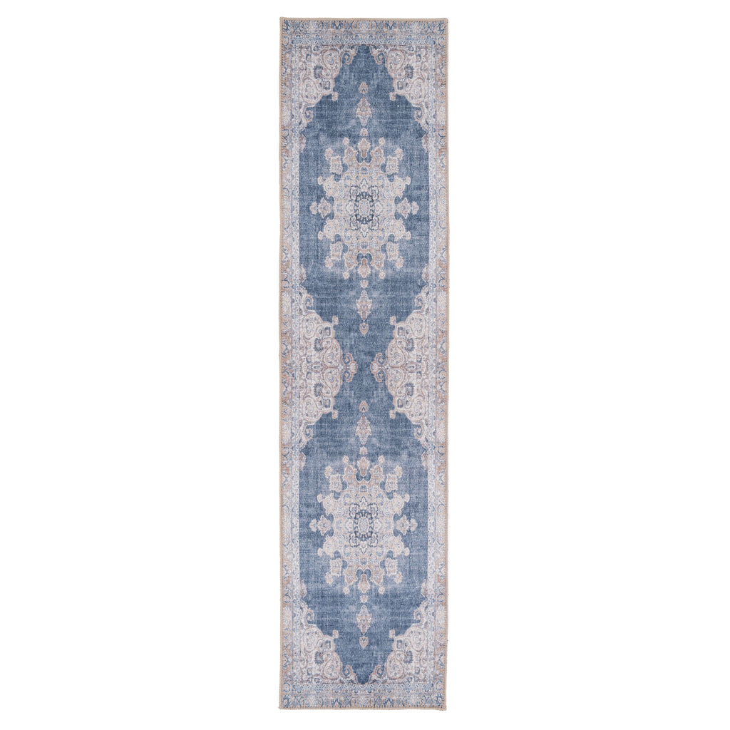 Flatwoven Washable Denim Blue Runner - Ballina