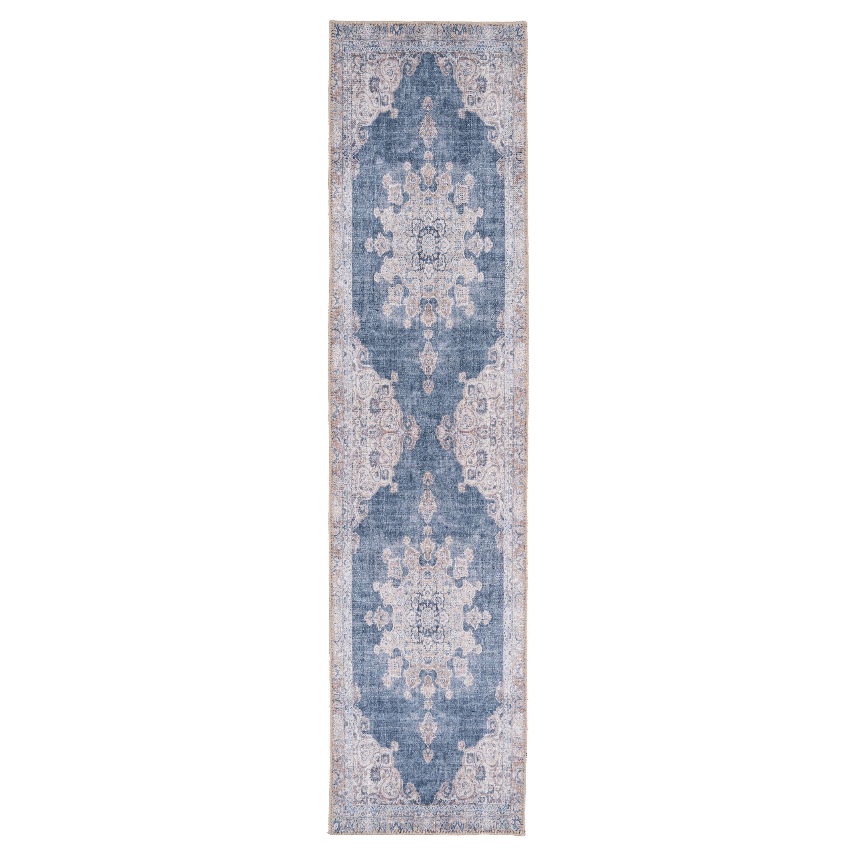 Flatwoven Washable Denim Blue Runner - Ballina
