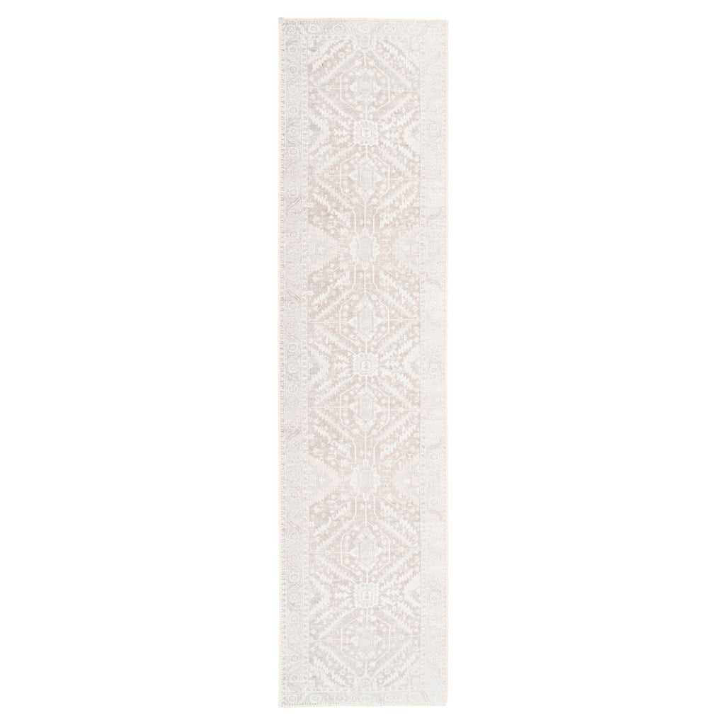 Flatwoven Washable Distressed Beige Runner - Tolka