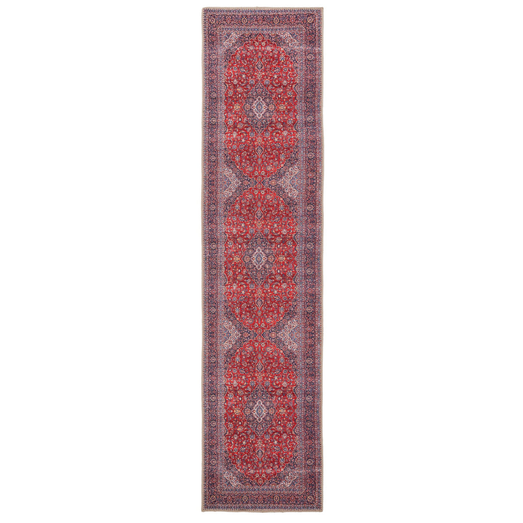 Flatwoven Washable Red Oriental Runner - Tullow