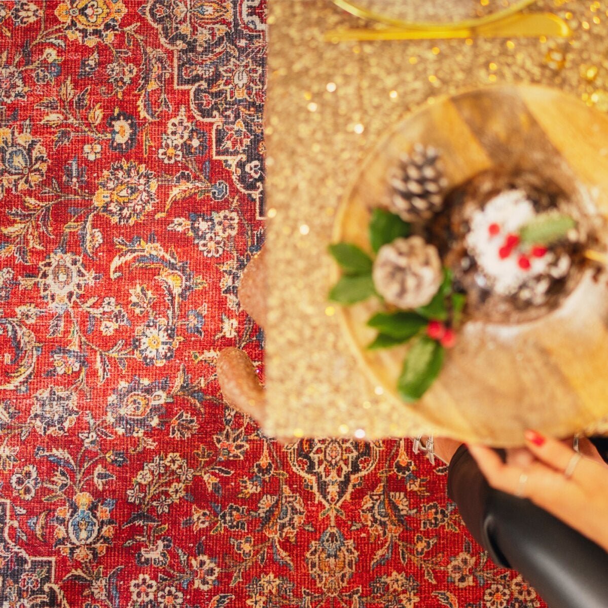 Flatwoven Washable Red Oriental Area Rug - Tullow