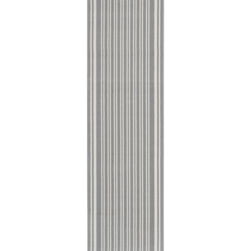 Grey Striped Stair Carpet Runner - Cut to Measure