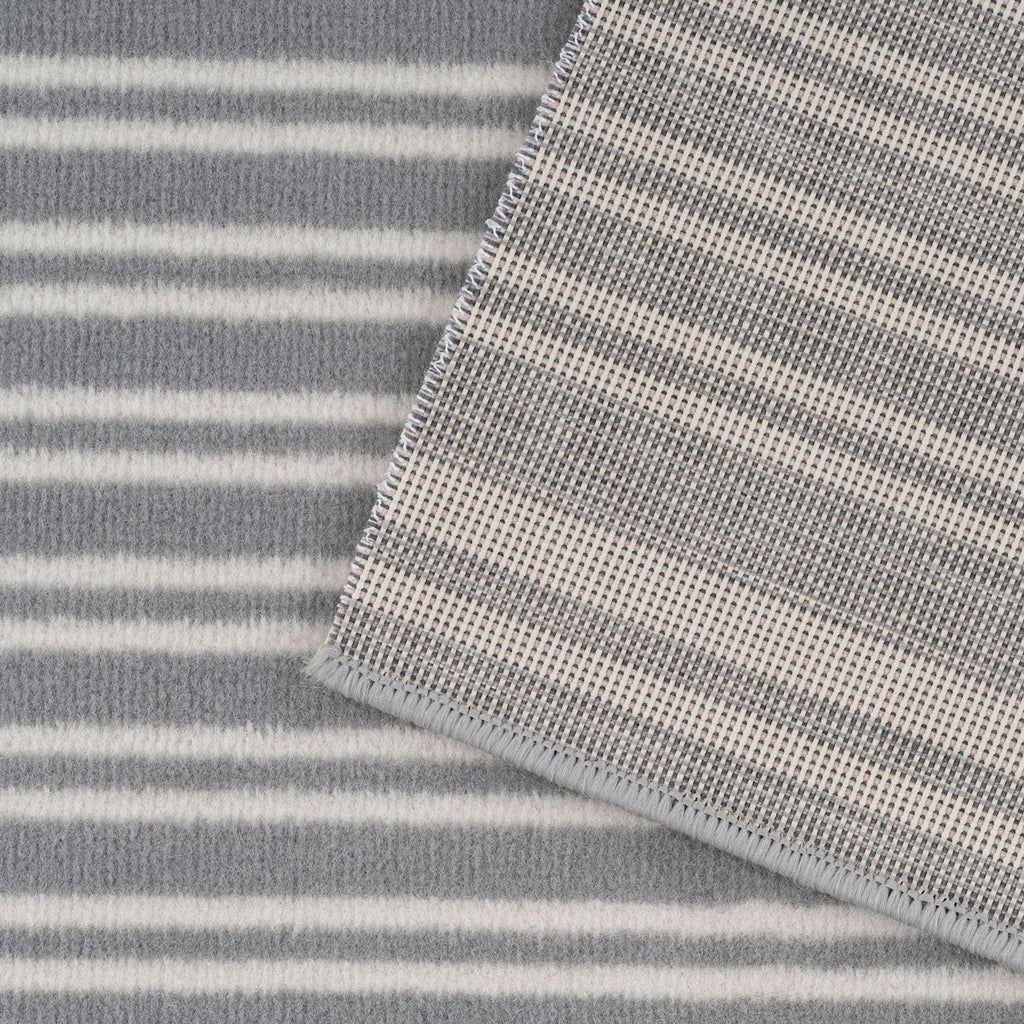 Grey Striped Stair Carpet Runner - Cut to Measure