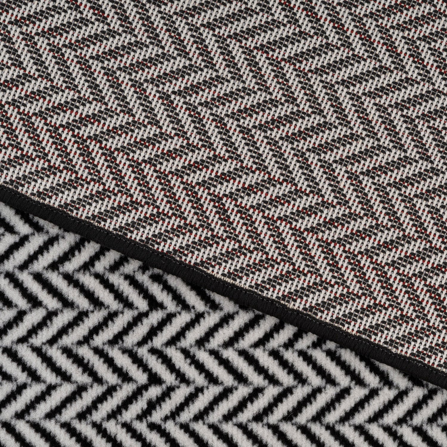 Black Chevron Stair Carpet Runner - Cut to Measure