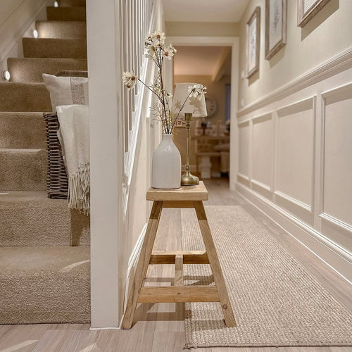 Beige Wool Style Runner Rug - Tala