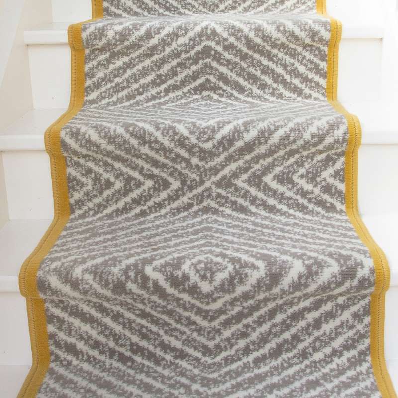 Beige Diamond Print Stair Carpet Runner - Cut to Measure