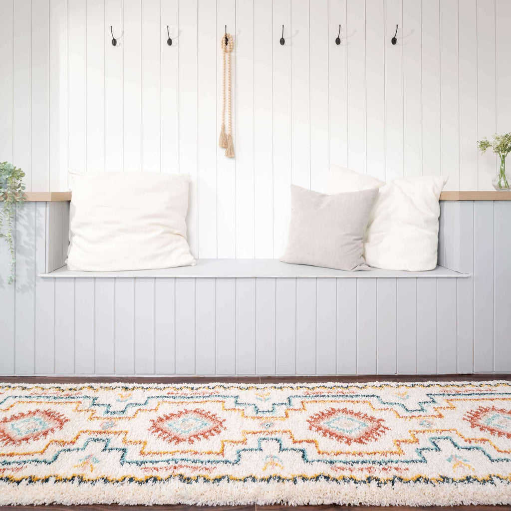 Super Soft Aztec Berber Shaggy Runner Rug