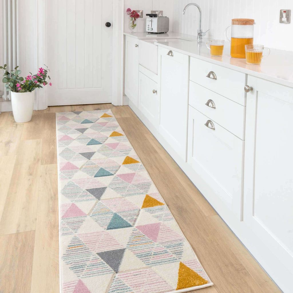 Pastel Pentagon Hallway Runner Rug