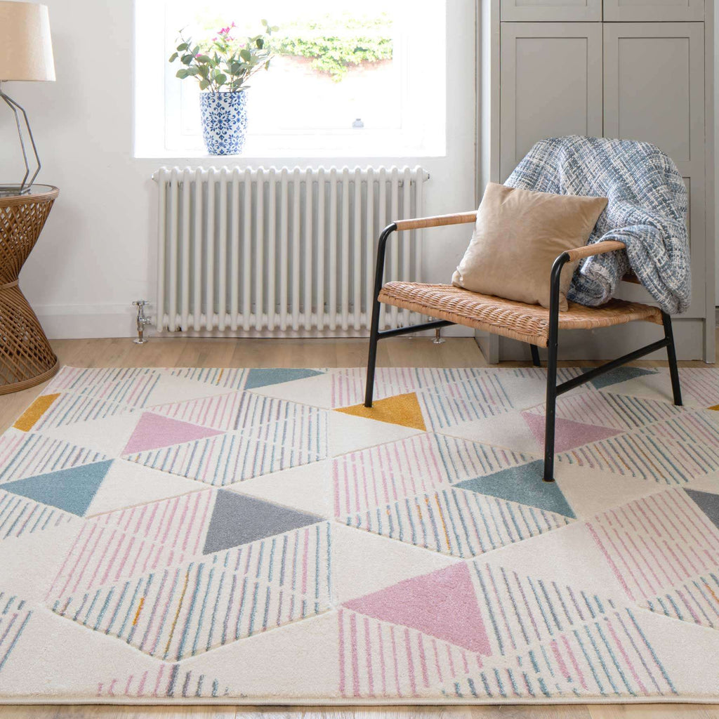 Pastel Pentagon Hallway Runner Rug