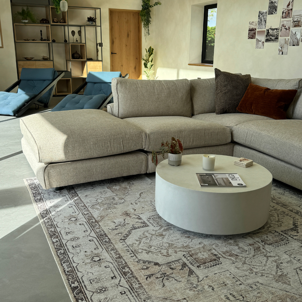 Flatwoven Washable Vintage Ivory Area Rug - Margot