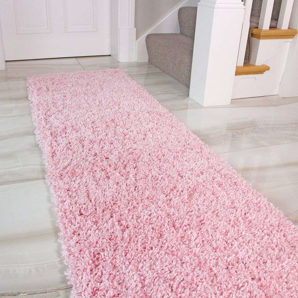 Baby Pink Shaggy Runner Rug