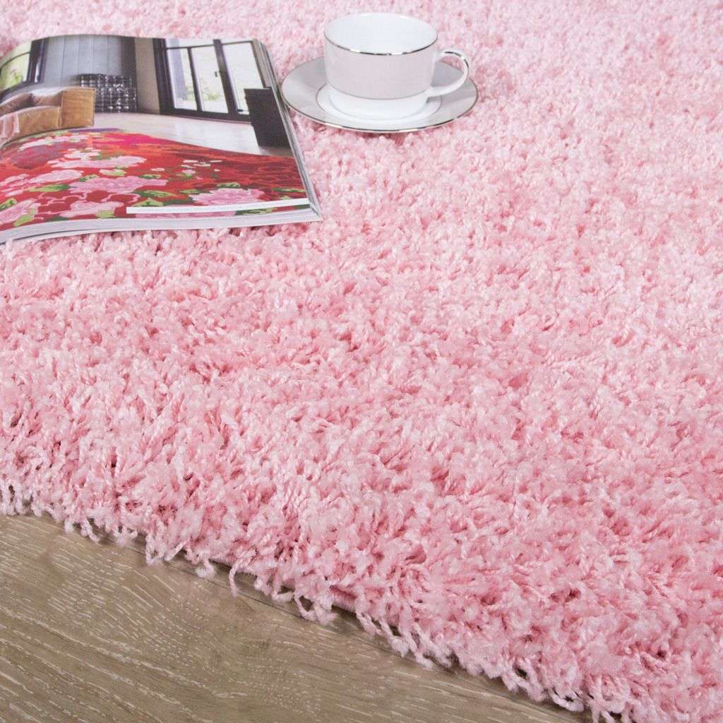 Baby Pink Shaggy Runner Rug