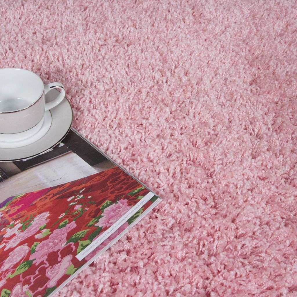 Baby Pink Shaggy Runner Rug