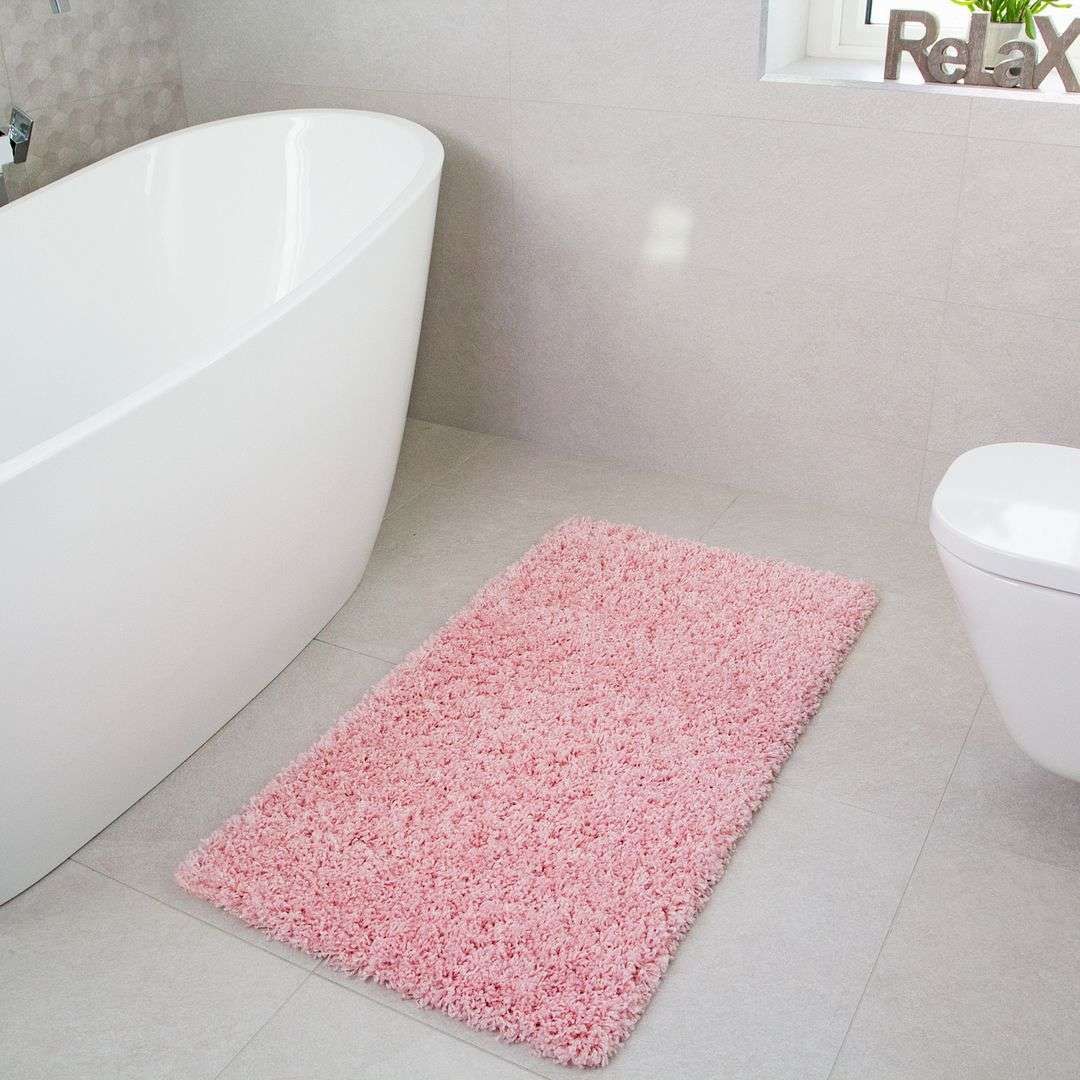 Baby Pink Shaggy Runner Rug