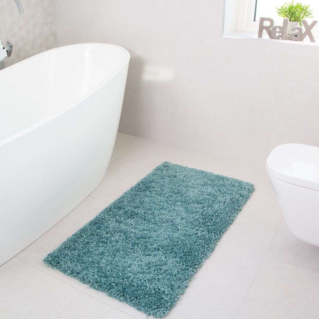 Duck Egg Shaggy Runner Rug