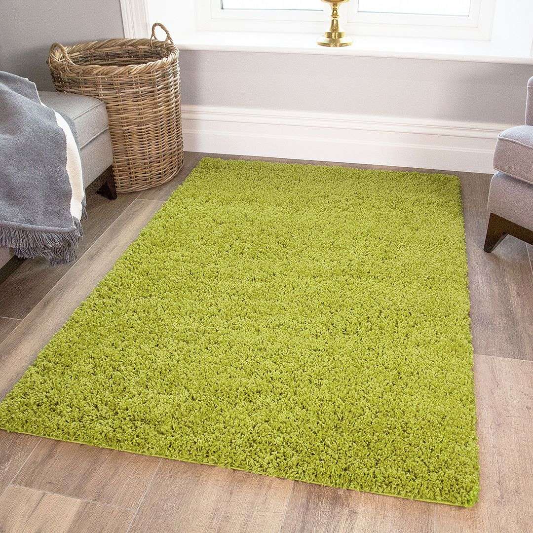 Fern Green Shaggy Rug