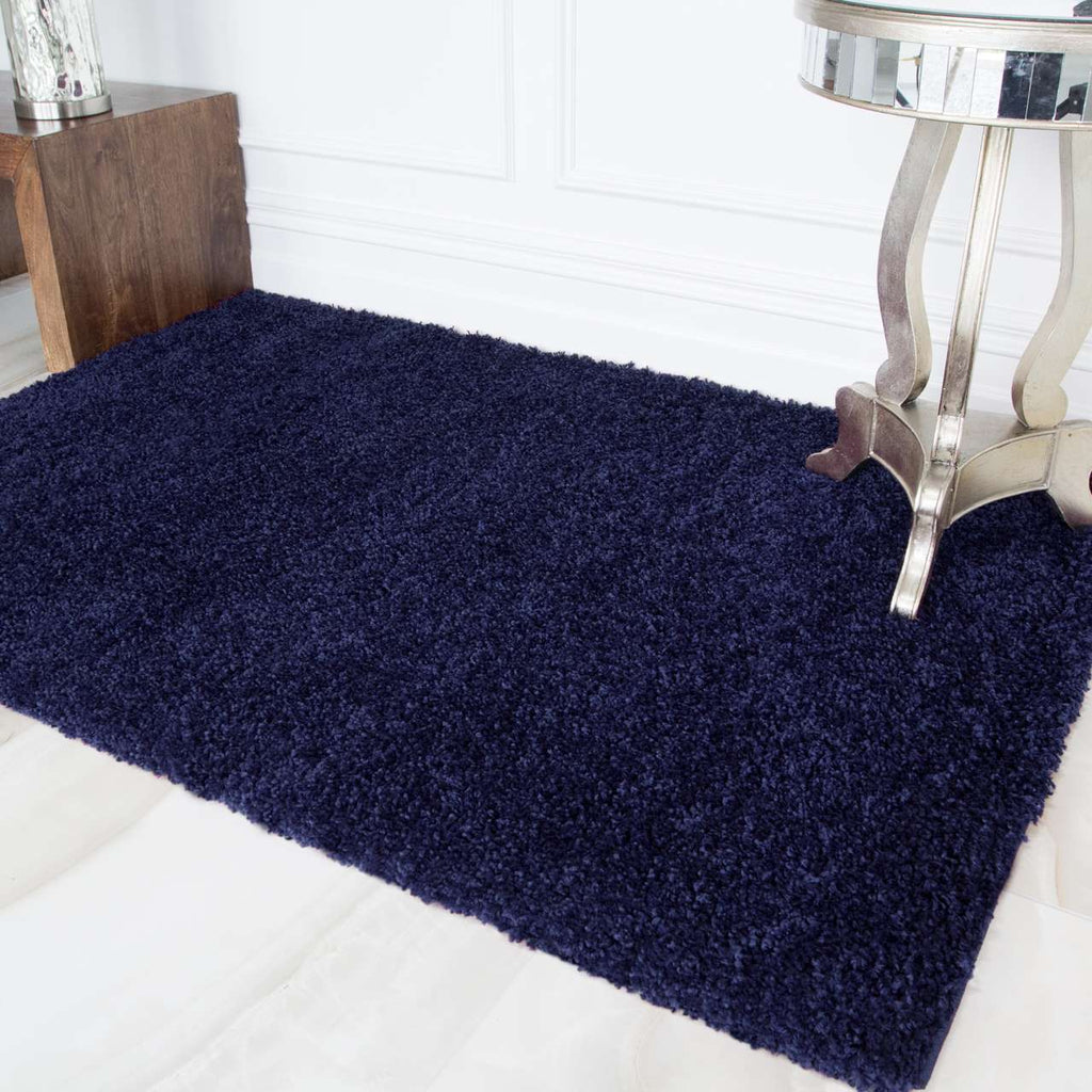 Navy Blue Shaggy Area Rug