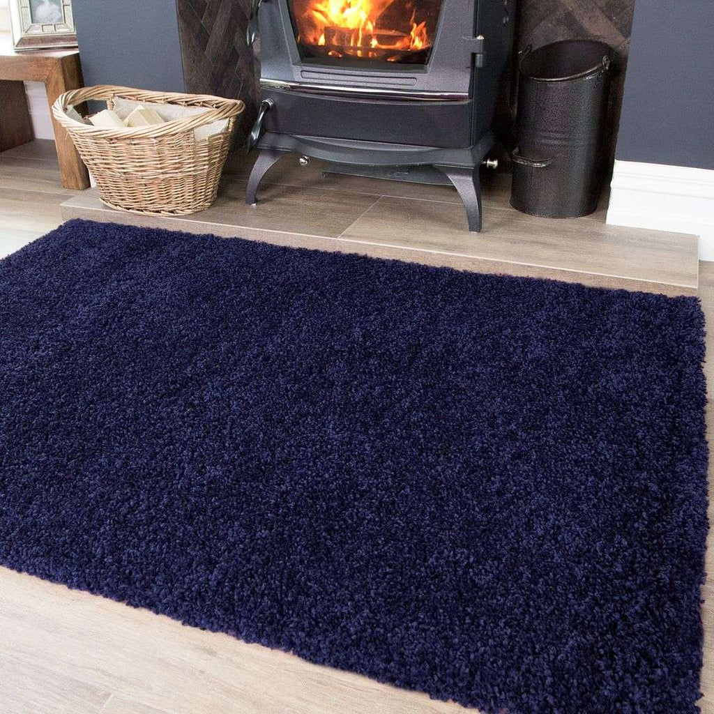 Navy Blue Shaggy Area Rug