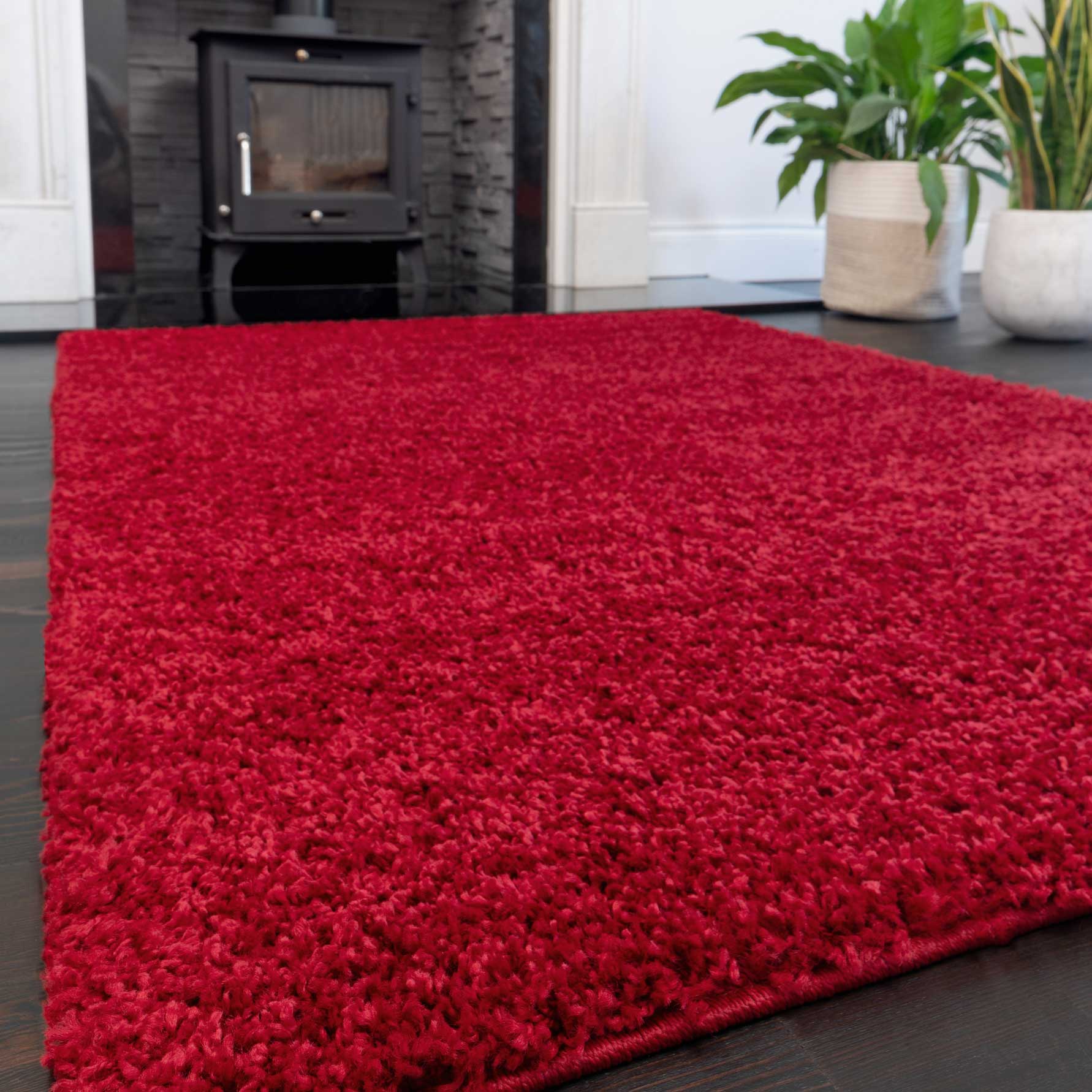 Wine Shaggy Rug