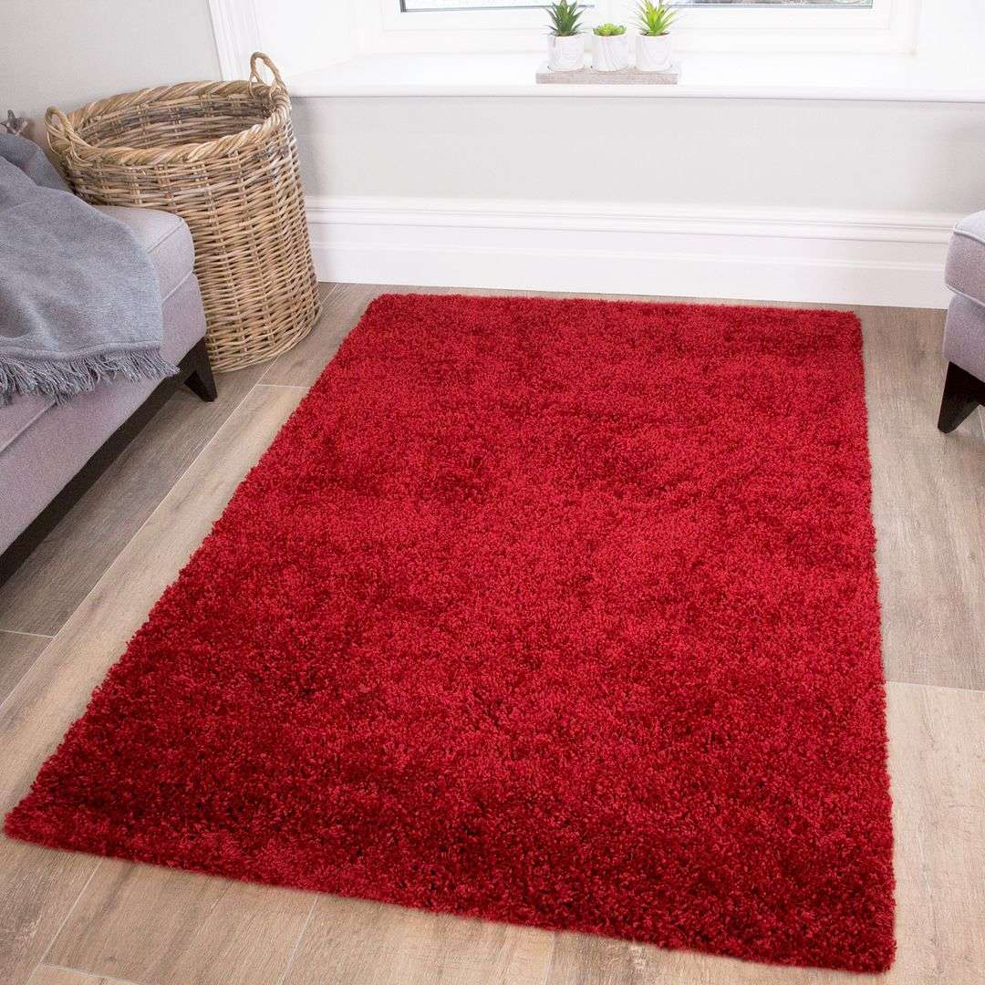 Wine Shaggy Rug