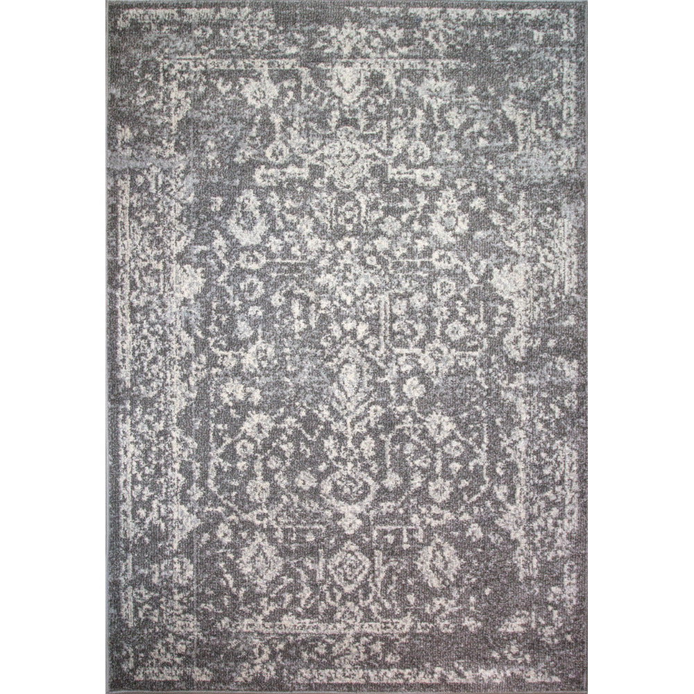 Grey Distressed Traditional Rug