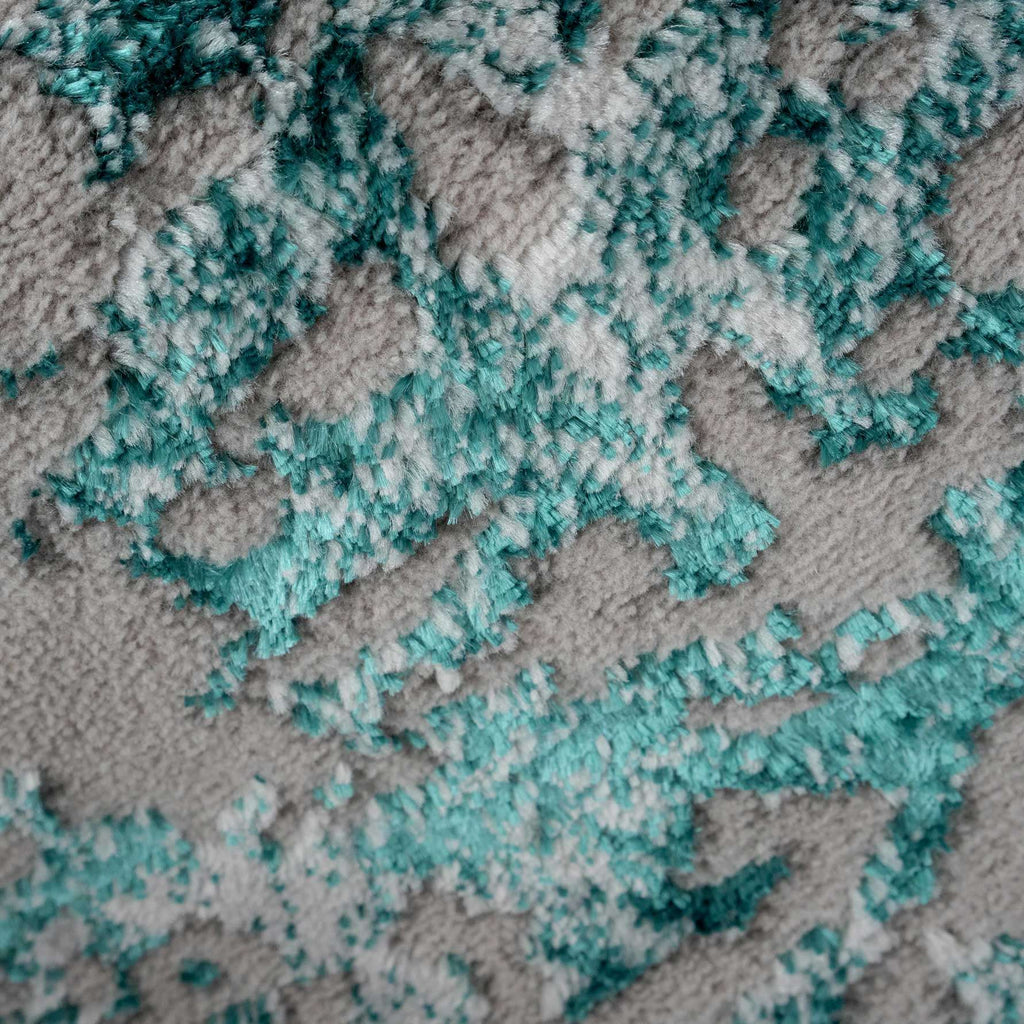 Modern Teal Textured Runner Rug