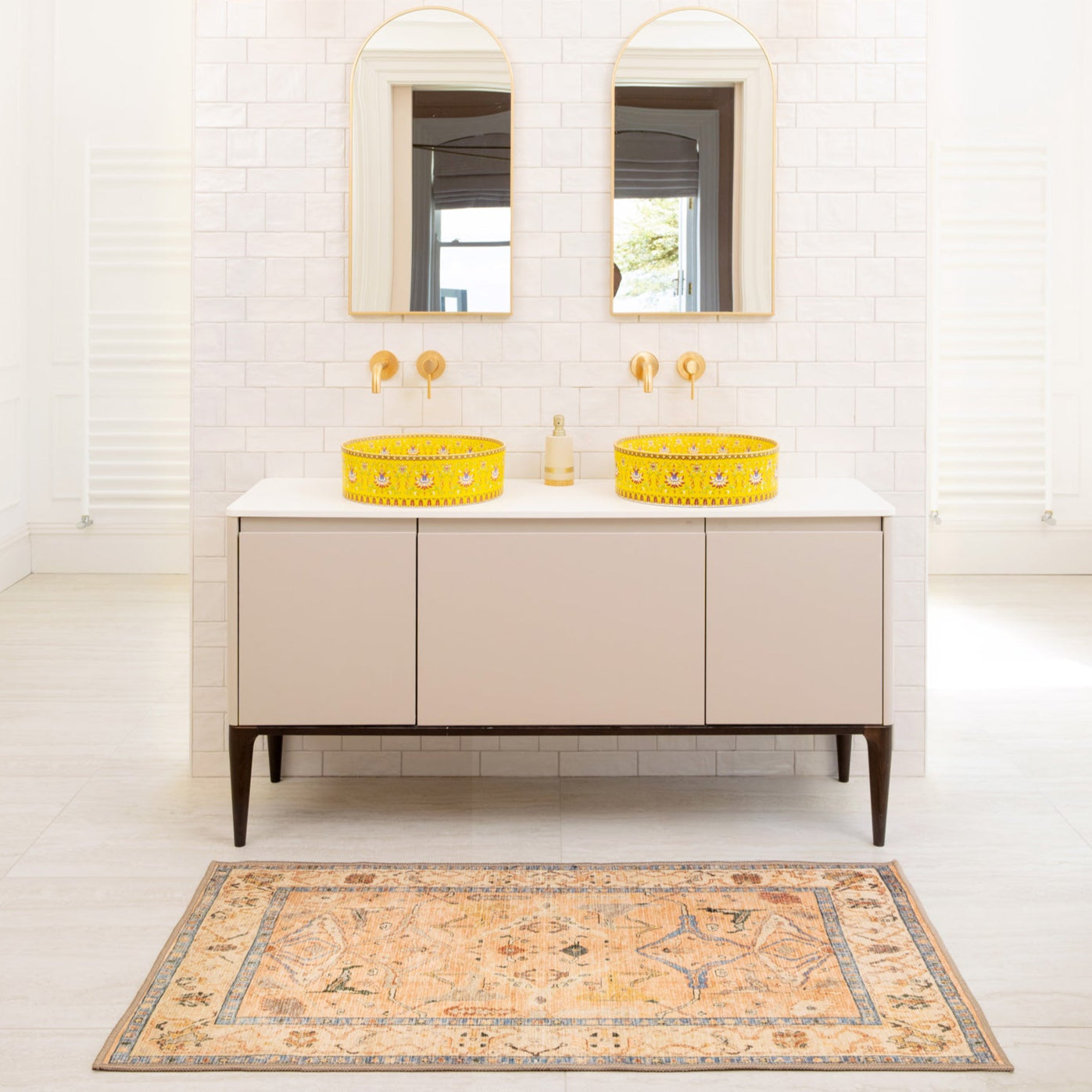 Soft Washable Vintage Bathroom Mat - Amelia