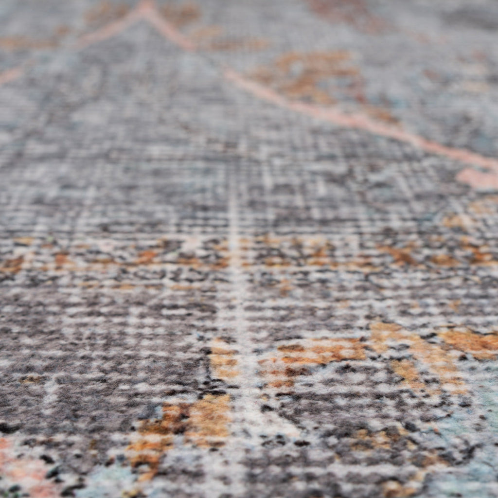 Soft Washable Blue Boho Rug - Clara