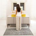 Soft Washable Blue Bathroom Mat - Clara