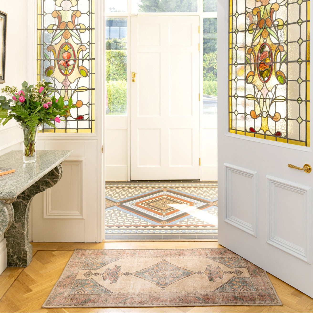 Soft Washable Moroccan Bathroom Mat - Coralie