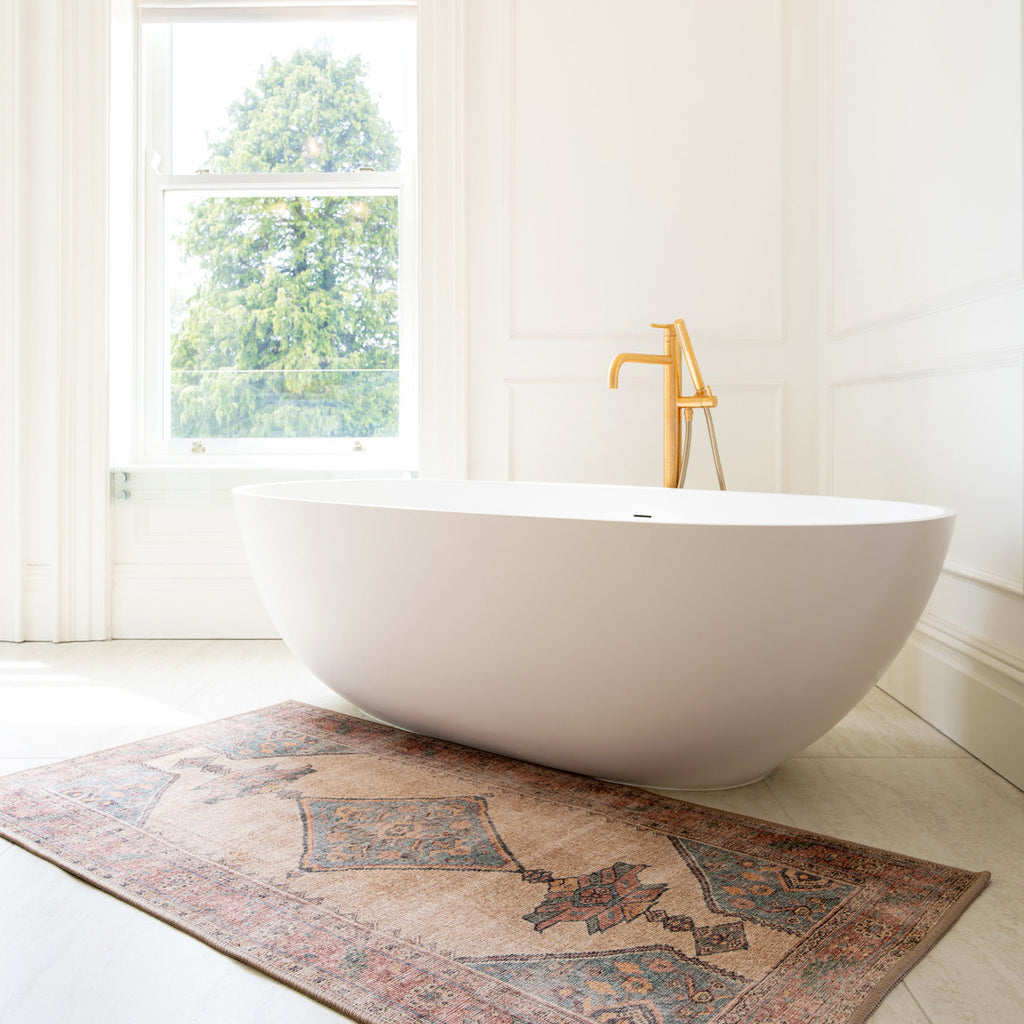 Soft Washable Moroccan Bathroom Mat - Coralie