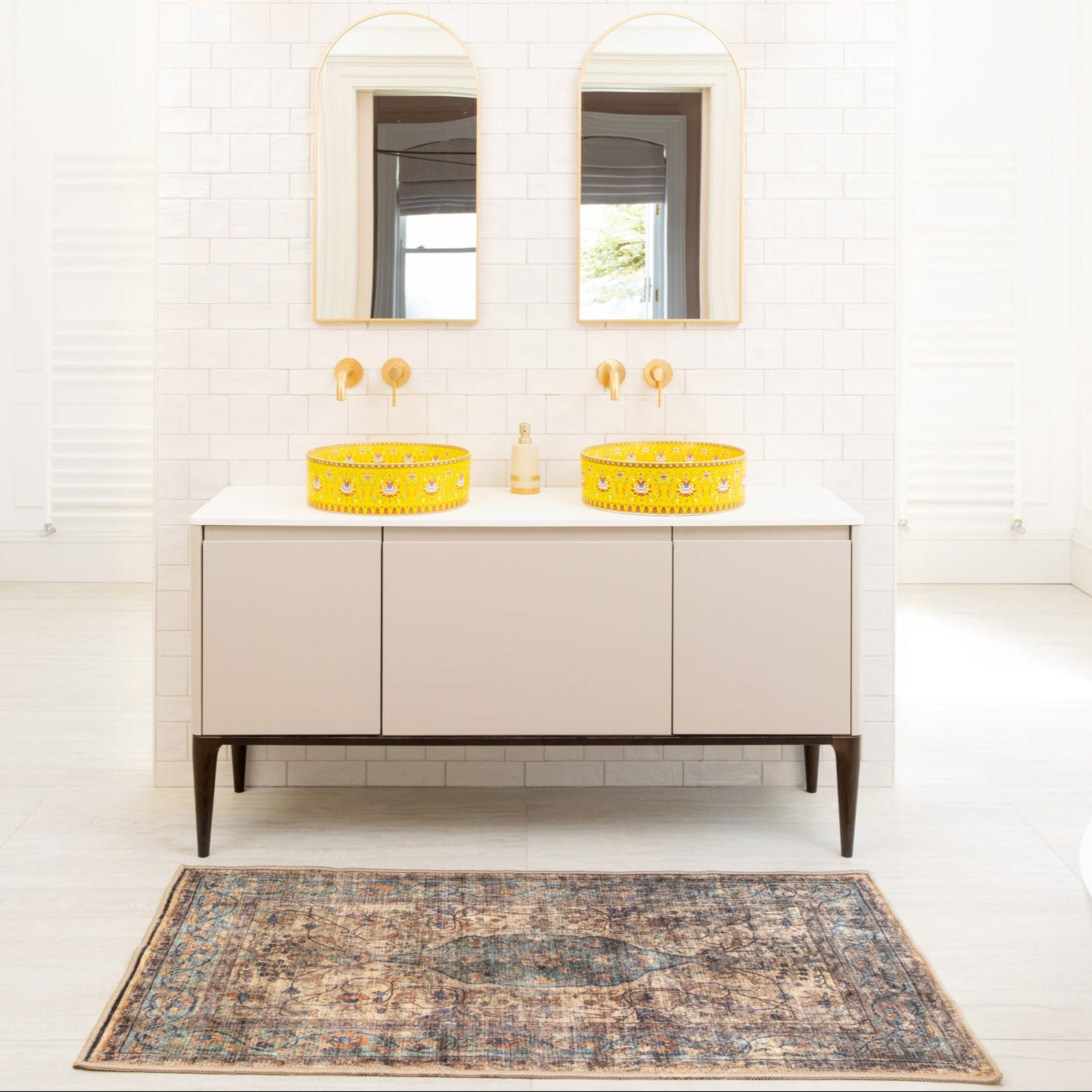 Soft Washable Blue Bathroom Mat - Dorothea