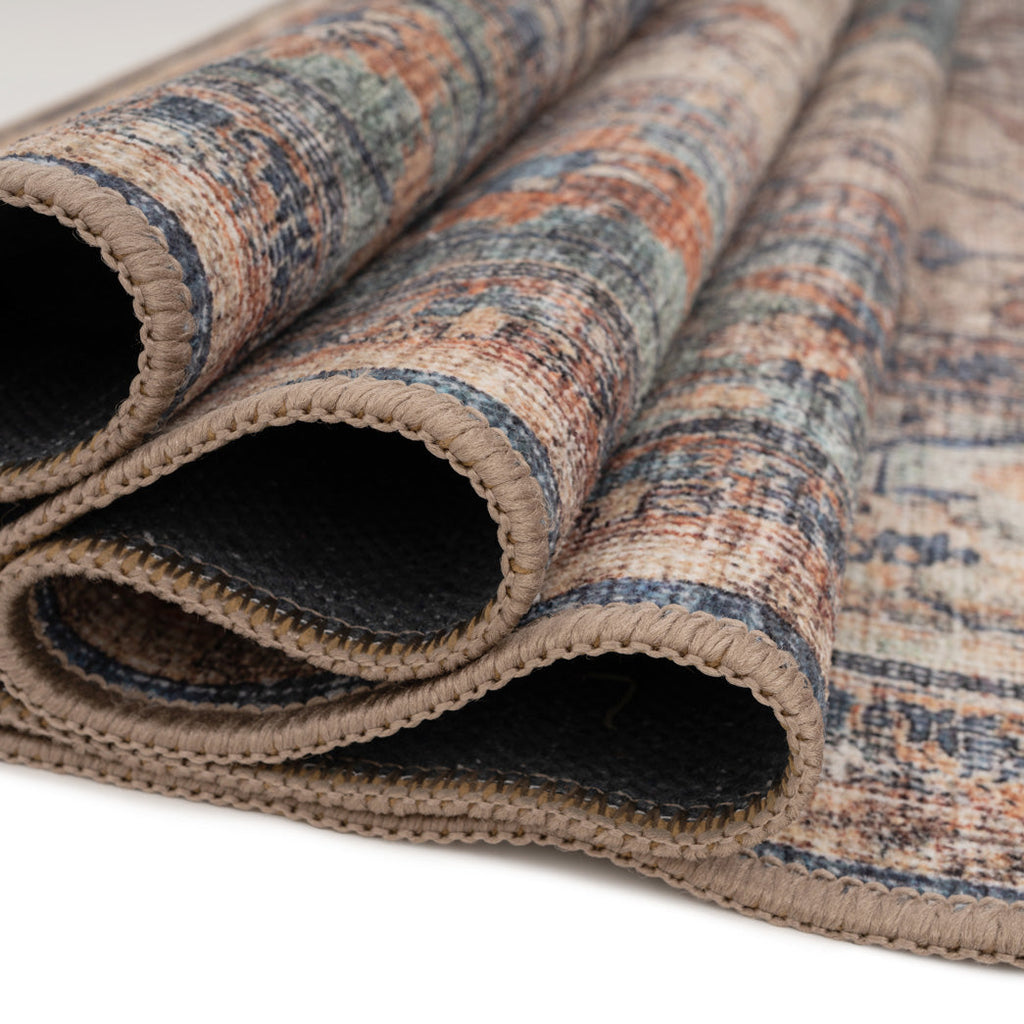 Soft Washable Blue Regency Rug - Dorothea