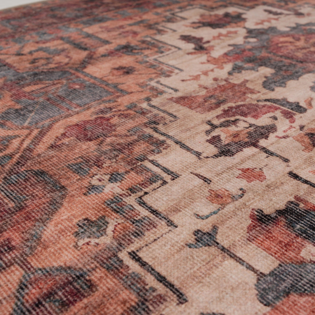 Soft Washable Red Antique Runner - Eliza