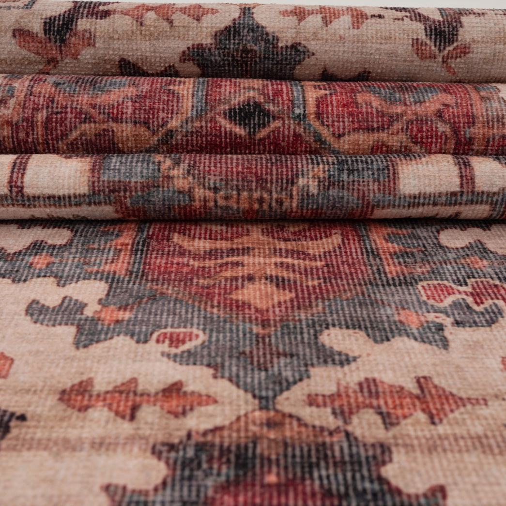 Soft Washable Red Antique Runner - Eliza